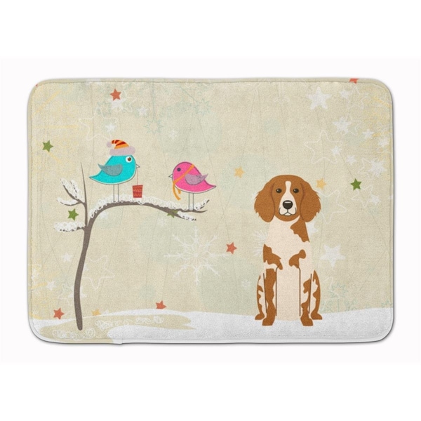 Carolines Treasures Christmas Presents Brittany Spaniel Machine Washable Memory Foam Mat BB2544RUG - main